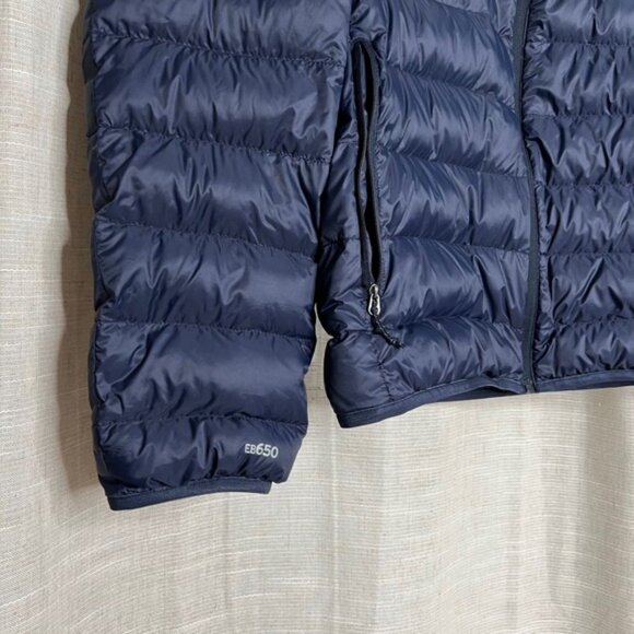 Eddie Bauer EB650 Down Puffer Jacket Navy Blue Full Zip Packable Mens Size Large - Picture 3 of 12